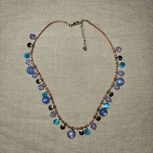 Lia Sophia Blue and Purple Beaded Necklace